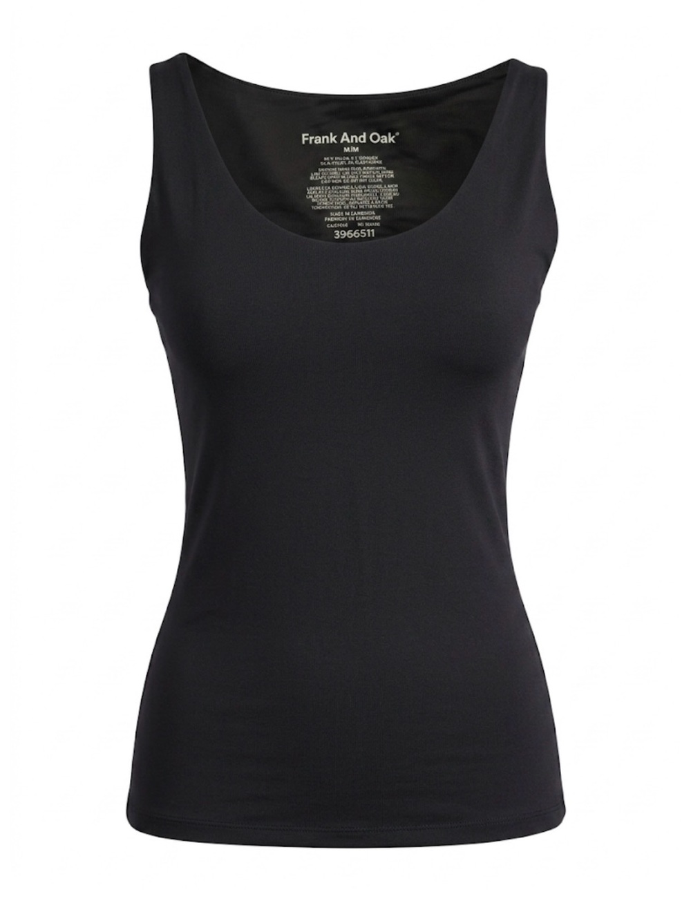 Frank And Oak Black Scoop Neck Contour Tank Black Medium